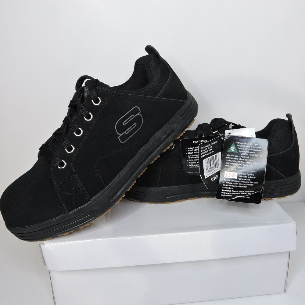 Skechers Work Men's Steel Toe Steel Plate Work Safety Skate Shoes CSA  brand new